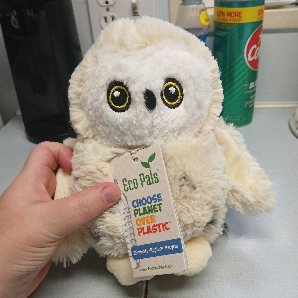 Eco Pals plushie owl with black spots very cute